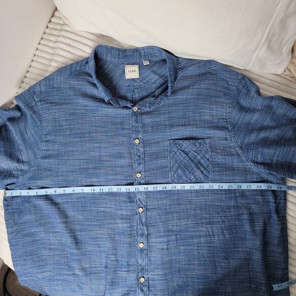ROWN Men’s 4XB (4XL) Blue Cotton Shirt 100% Breathable Casual Comfortable Top - Picture 6 of 8